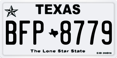 TX license plate BFP8779