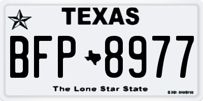 TX license plate BFP8977