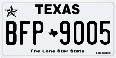 TX license plate BFP9005
