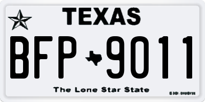 TX license plate BFP9011