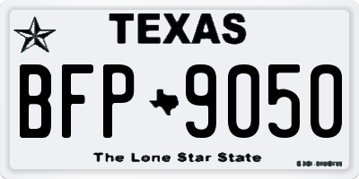 TX license plate BFP9050