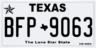 TX license plate BFP9063