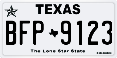 TX license plate BFP9123