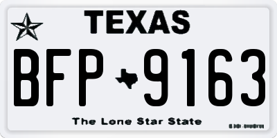 TX license plate BFP9163