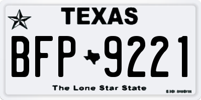 TX license plate BFP9221