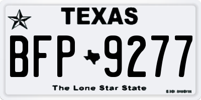 TX license plate BFP9277