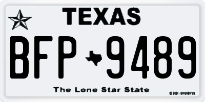 TX license plate BFP9489