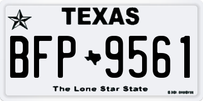 TX license plate BFP9561