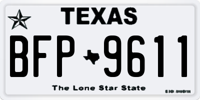 TX license plate BFP9611
