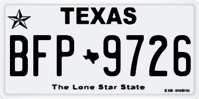 TX license plate BFP9726