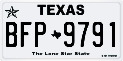 TX license plate BFP9791