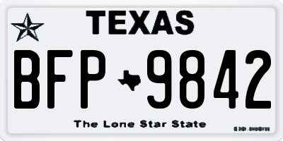 TX license plate BFP9842