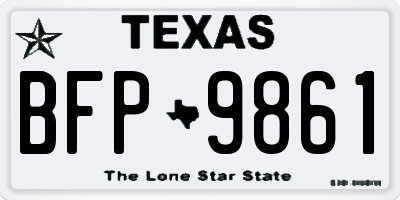 TX license plate BFP9861