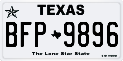 TX license plate BFP9896