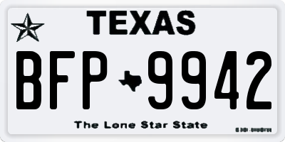 TX license plate BFP9942
