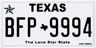 TX license plate BFP9994