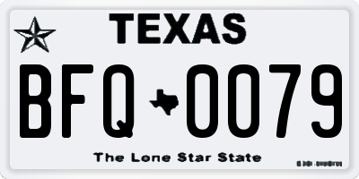 TX license plate BFQ0079