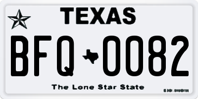 TX license plate BFQ0082