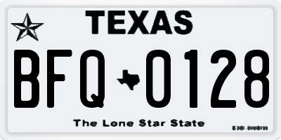 TX license plate BFQ0128