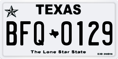 TX license plate BFQ0129