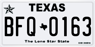 TX license plate BFQ0163