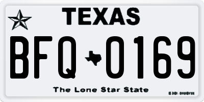 TX license plate BFQ0169