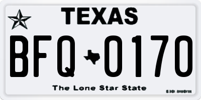 TX license plate BFQ0170
