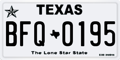 TX license plate BFQ0195