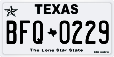 TX license plate BFQ0229