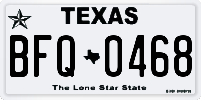 TX license plate BFQ0468