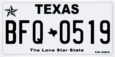 TX license plate BFQ0519