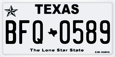TX license plate BFQ0589