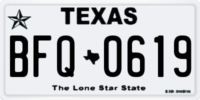 TX license plate BFQ0619