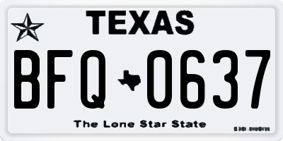 TX license plate BFQ0637