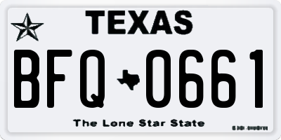TX license plate BFQ0661