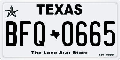 TX license plate BFQ0665