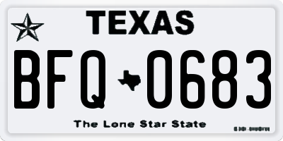 TX license plate BFQ0683