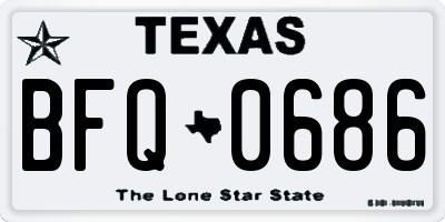 TX license plate BFQ0686