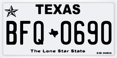 TX license plate BFQ0690