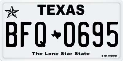 TX license plate BFQ0695