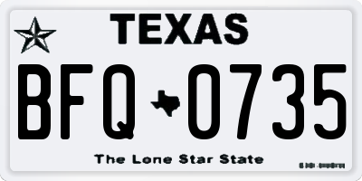 TX license plate BFQ0735