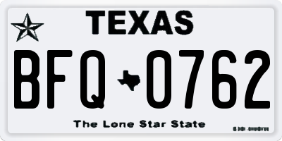 TX license plate BFQ0762