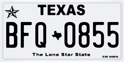 TX license plate BFQ0855