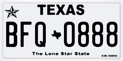 TX license plate BFQ0888