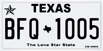 TX license plate BFQ1005
