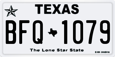 TX license plate BFQ1079
