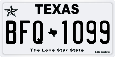 TX license plate BFQ1099