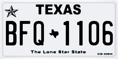 TX license plate BFQ1106