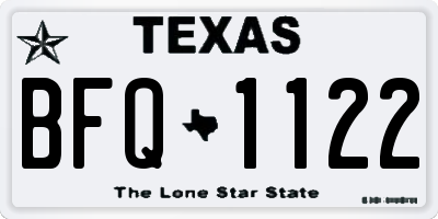 TX license plate BFQ1122