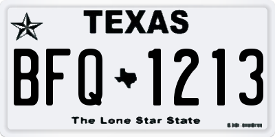 TX license plate BFQ1213